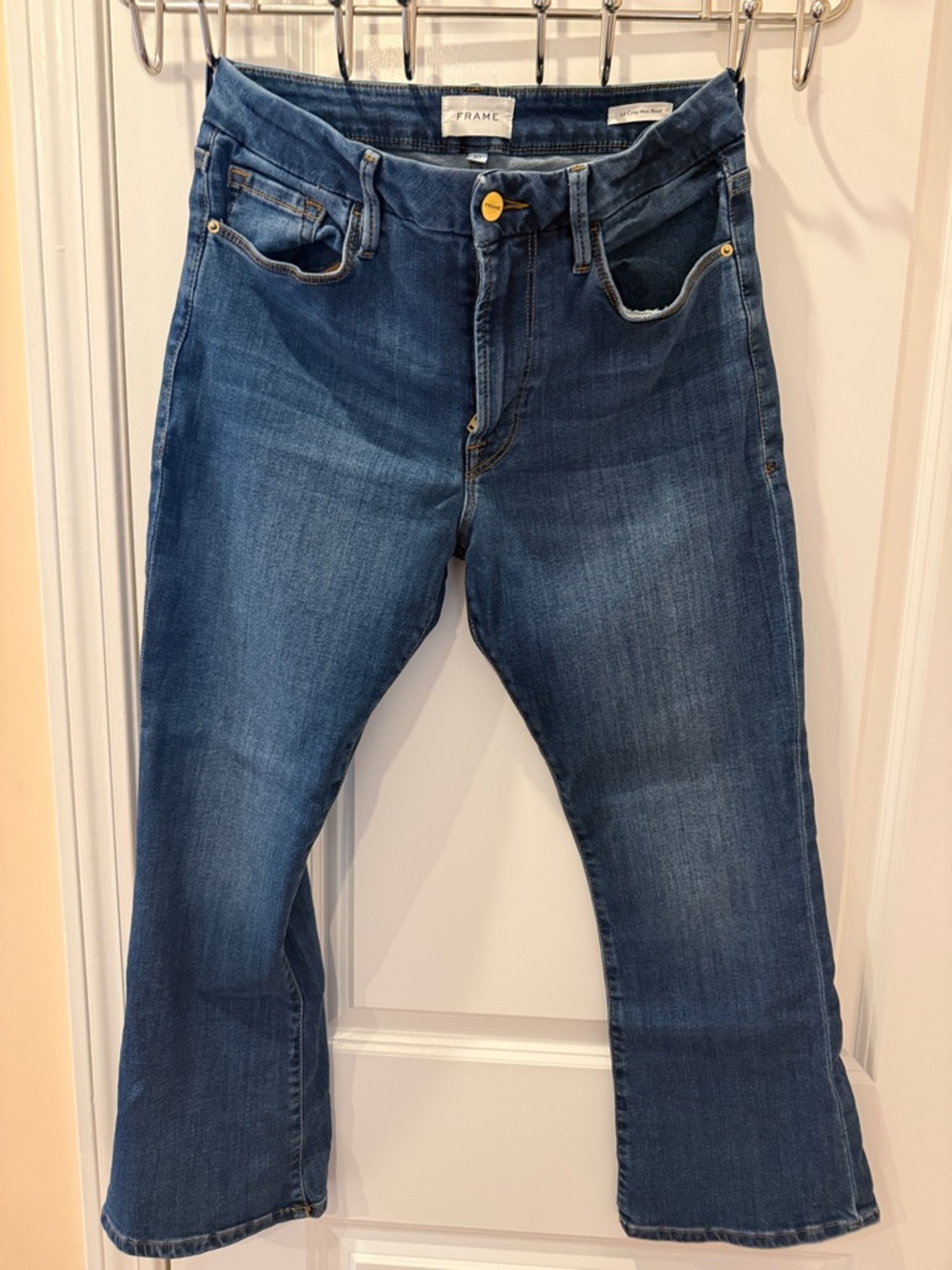 FRAME Le Crop mini boot Dark Wash Straight Jeans